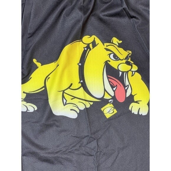 NWOT Men's Nylon Stretch Black Yellow Bull Dog Athletic Shorts Size 2XL - Picture 3 of 5